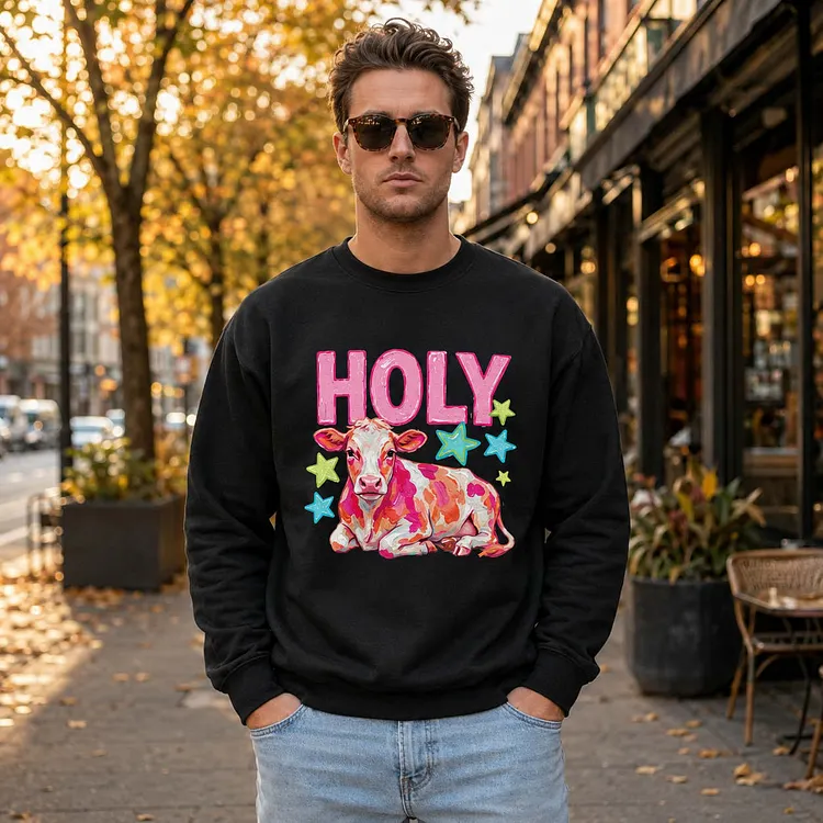 Holy Cow ~ Unisex Crewneck Sweatshirts Printed in the USA