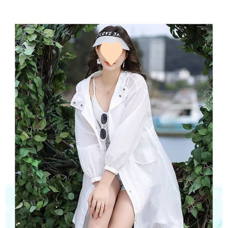 Woherb Female 2024 New Coat Long Ultraviolet Breathable Korean Large Size Sun Clothing Summer Thin-Outfit Ideas