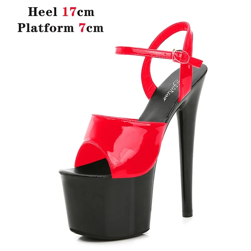 Qengg Mixed Color Shoes Stripper Heels Women Sandals Sexy Shoes Party Club Sandals 17 CM Platform High-heeled Wedding Shoes Pole Dance