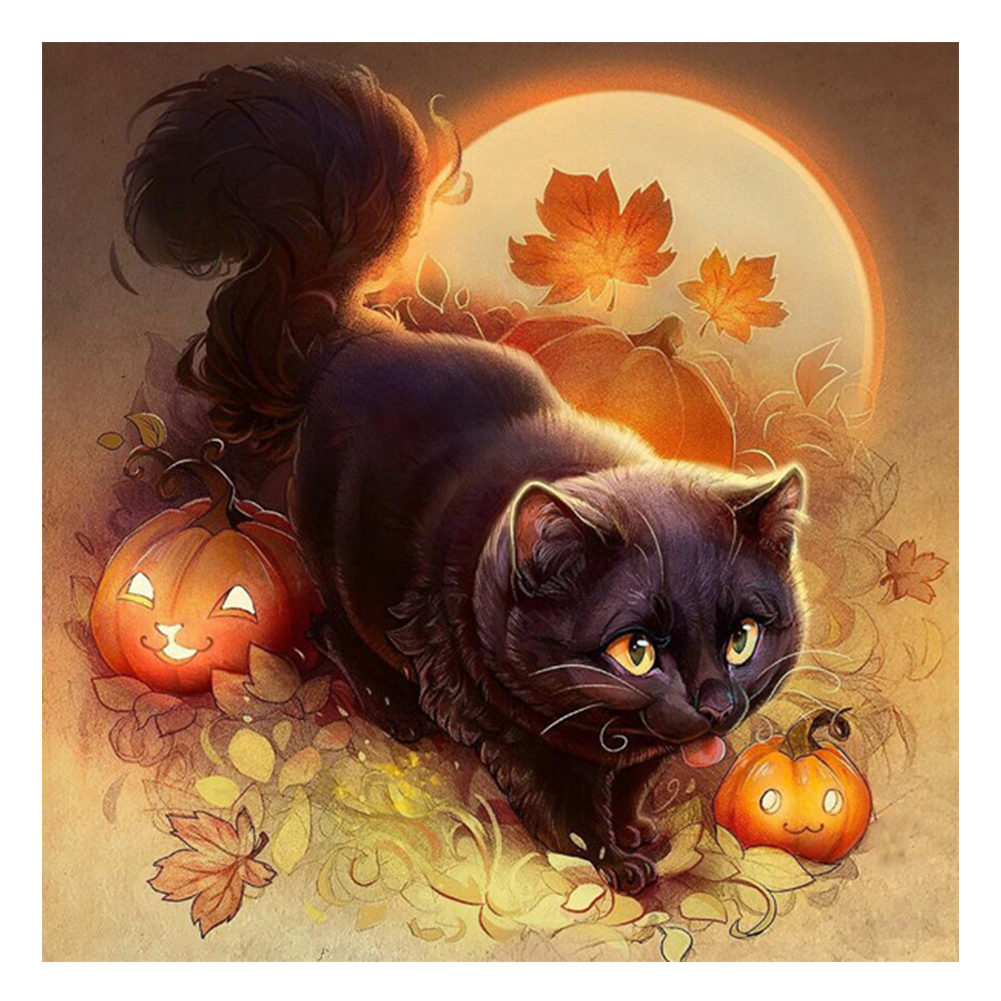 

Halloween Black Cat - Round/Square Drill Diamond Painting - 30*30CM, Square diamond 30*30cm, 501 Original