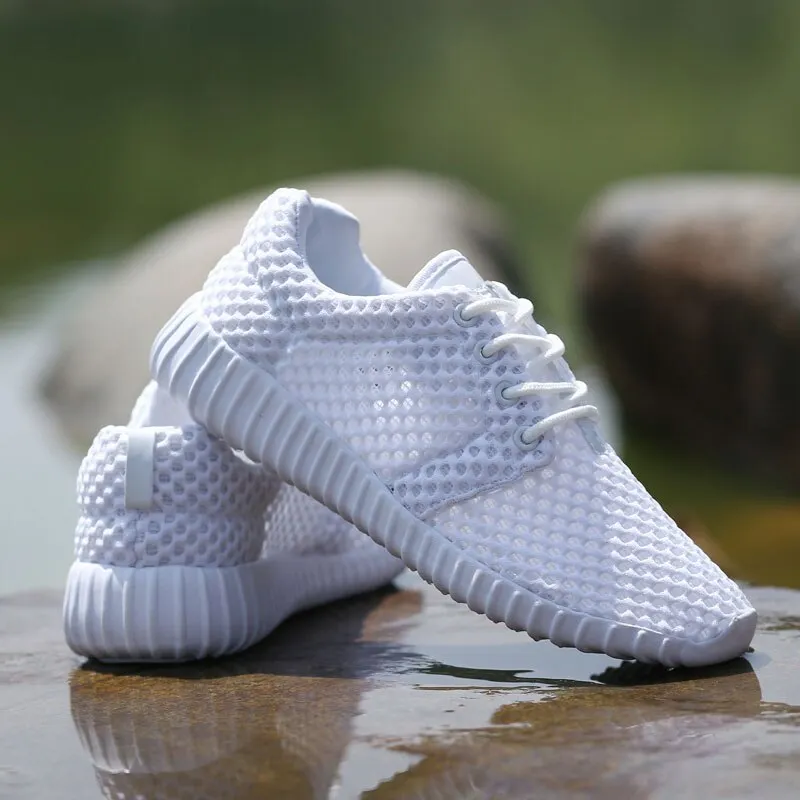 MWY White Sneakers Women Breathable Soft Mesh Casual Shoes Women Deportivas Mujer Walking Shoes Outdoor Trainers Plus Size