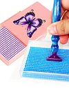 (US Local)4Pcs Butterfly Diamond Painting Tray 5D DIY Drills Plate with Sppon & Brush