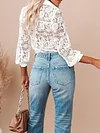 Lacy Crochet Long Sleeves Blouses