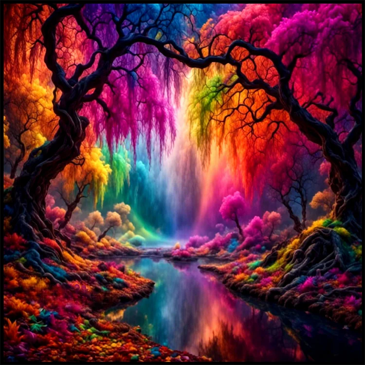 Rainbow Tree Of Life 35*35cm (Canvas) Full Round Drill Diamond Painting gbfke