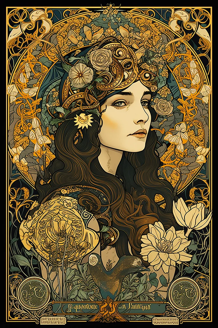 Goddess Nouveau 11CT Stamped Cross Stitch 50*75CM