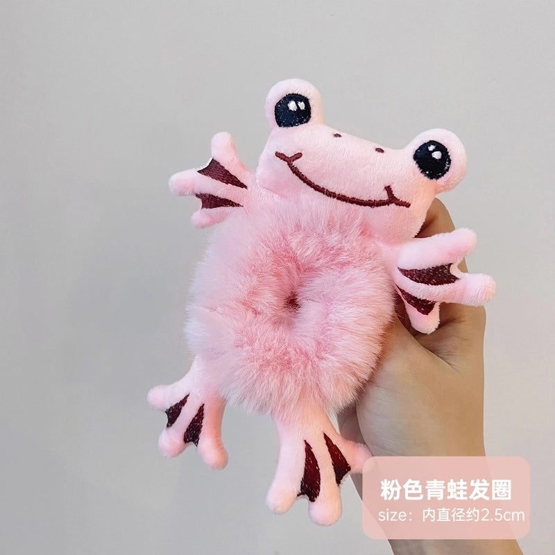 Cute Cartoon Plush Bear Hair Ring No Hurt Hair Headwear Children’s Hair Rope Korean Ball Head Rubber Band Bag