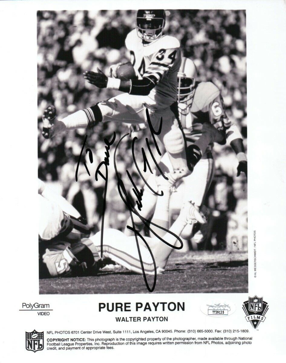 Walter Payton Signed Autographed 8X10 Photo Poster painting Chicago Bears JSA TT39135