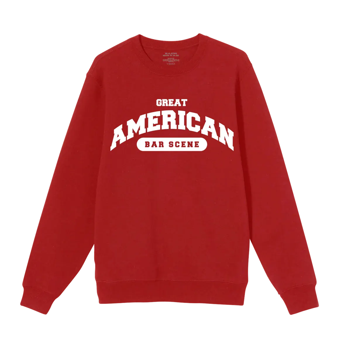 "zach bryan great american bar scene crewneck red"