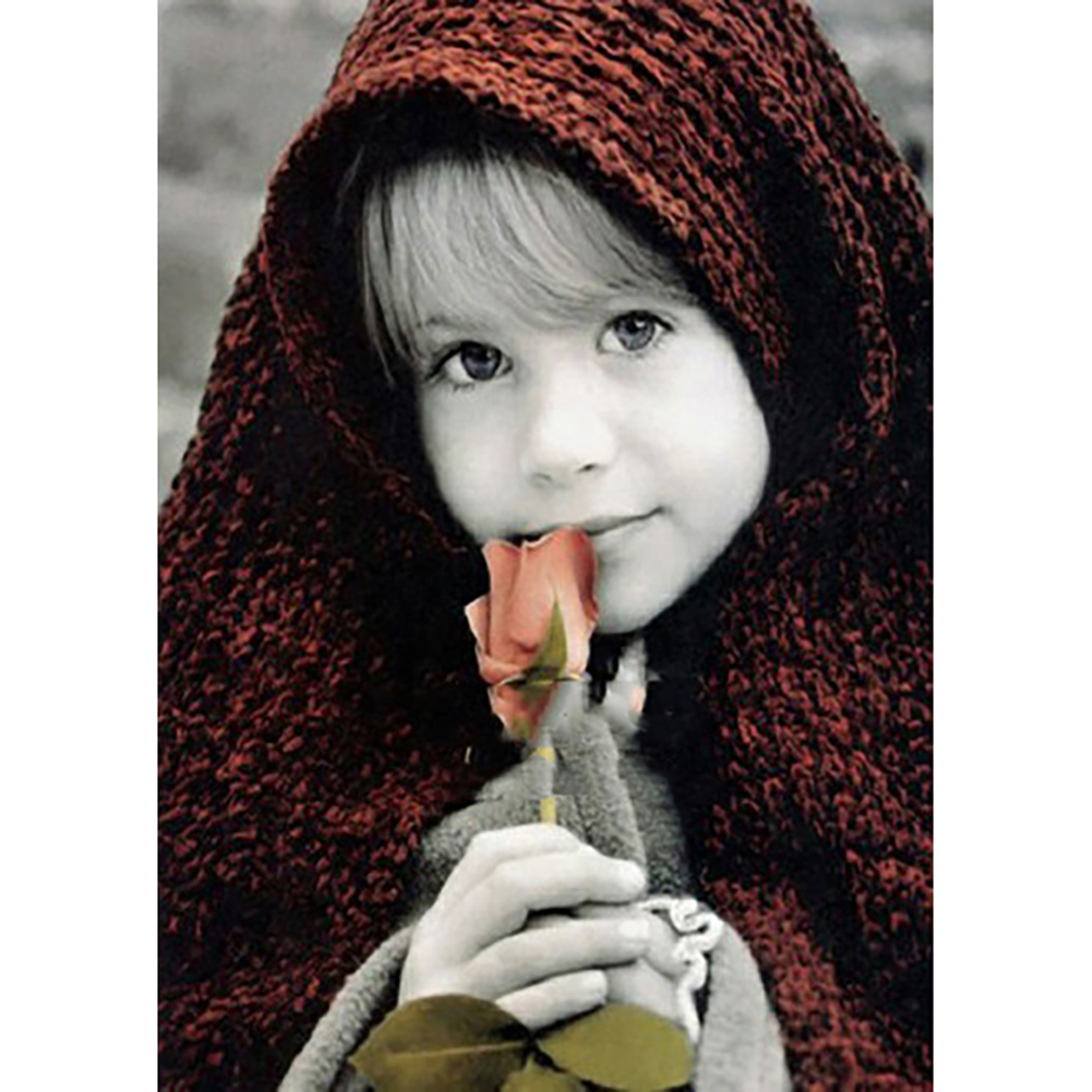 

30*40CM - Round Drill Diamond Painting - Happiness Girl, 501 Original