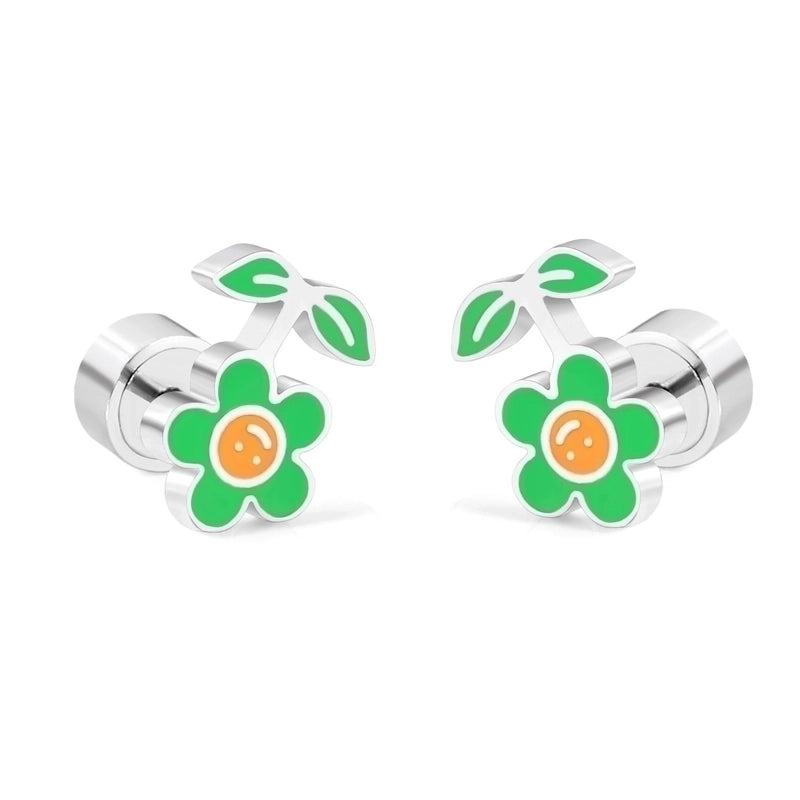 Minimalist Flower Stainless Steel Ear Studs 1 Pair