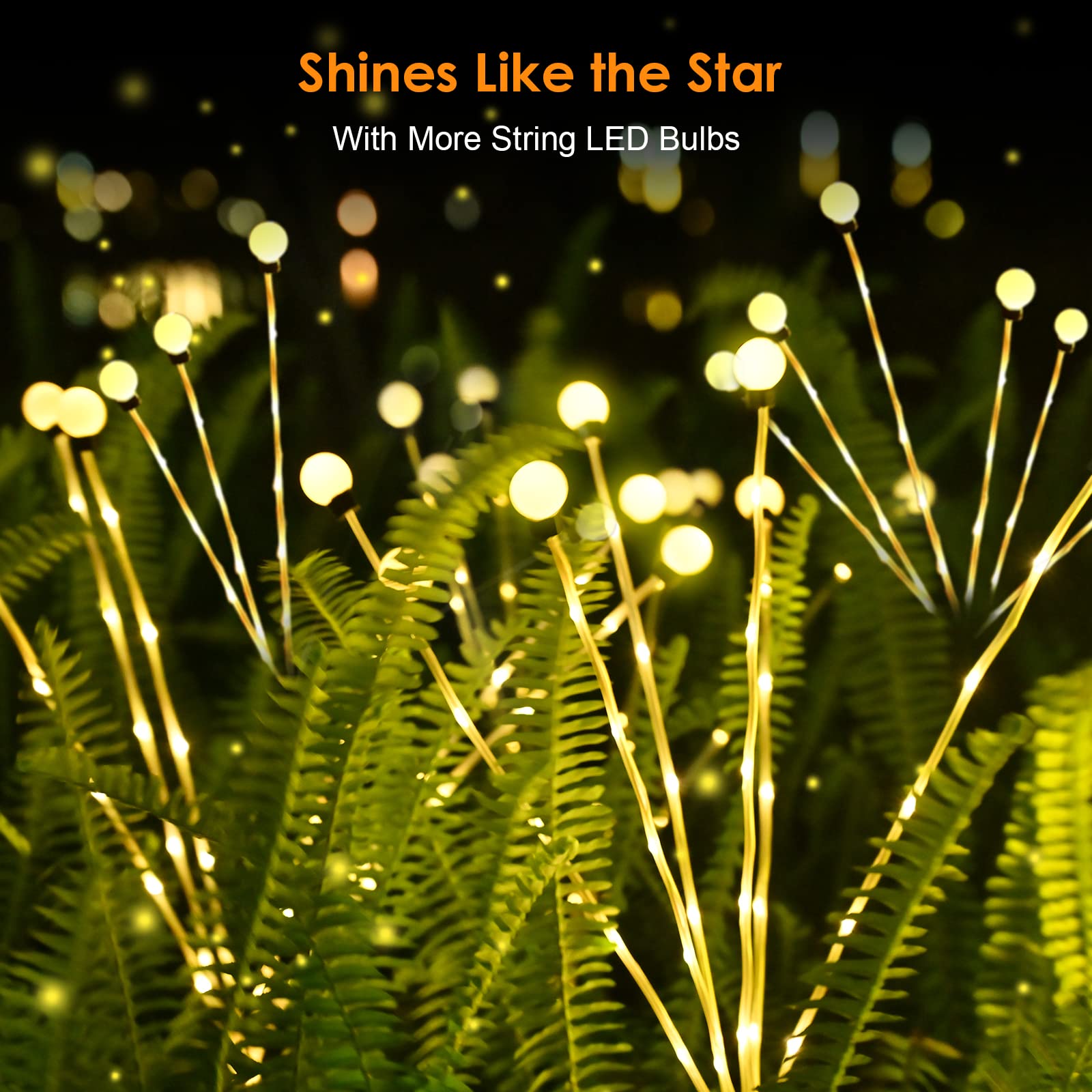 New Upgraded Solar Firefly Lights(2 Packs)