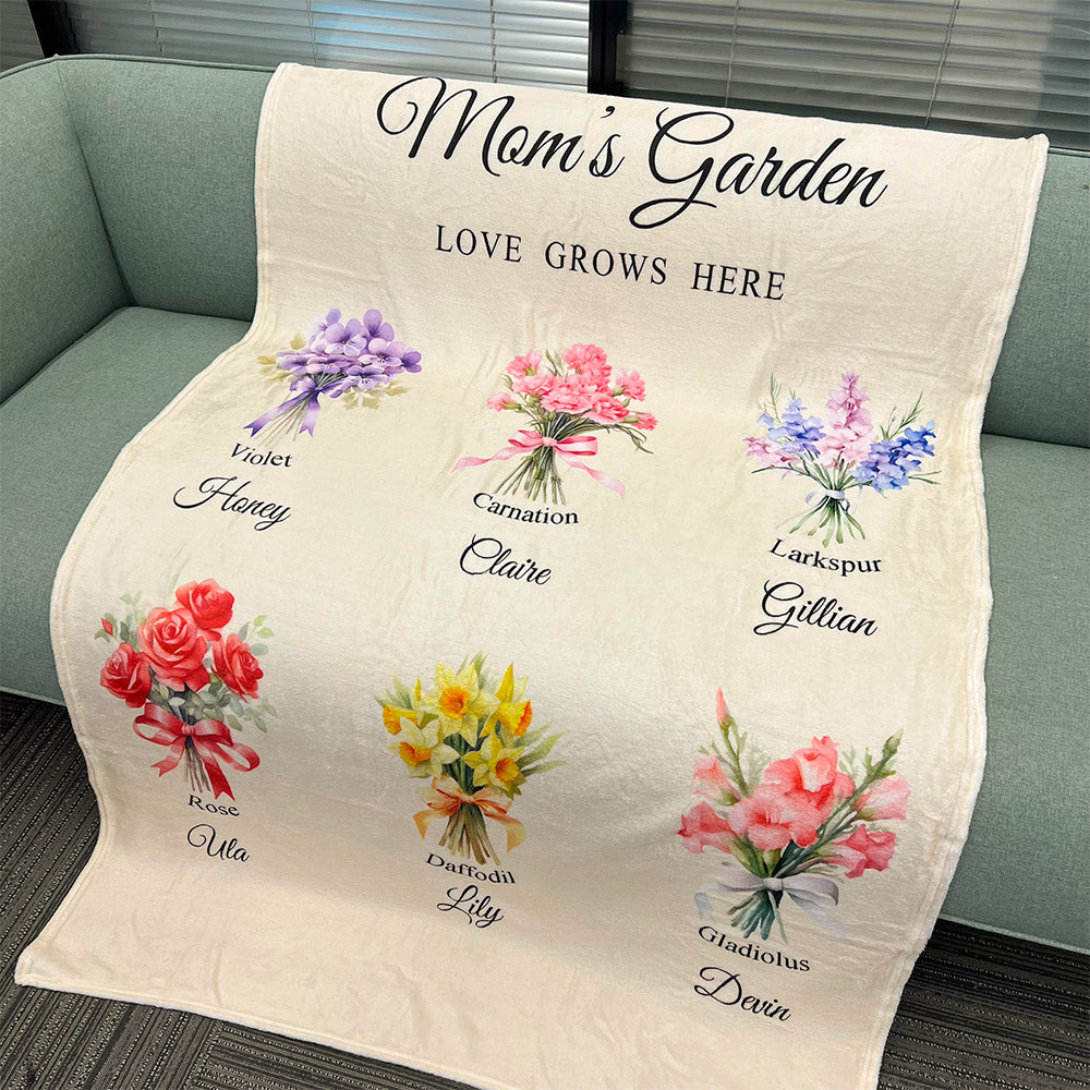Loveyoufancy 50%OFF⭐️Birth Month Flower Bouquet Customized Blanket