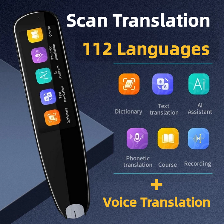ToyTime 112 Languages Translator Pen Scan Translation and Real Time Voice Translation Device Words Sentence Scan Translation Pen