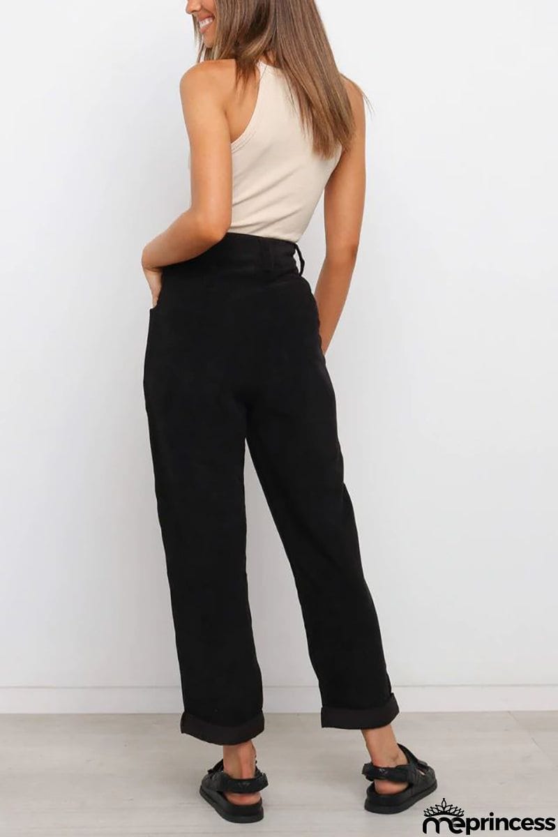 High Waisted Baggy Corduroy Pant