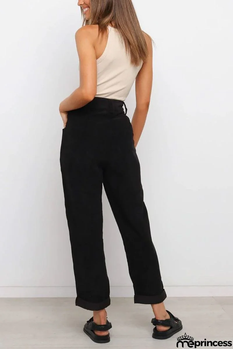 High Waisted Baggy Corduroy Pant