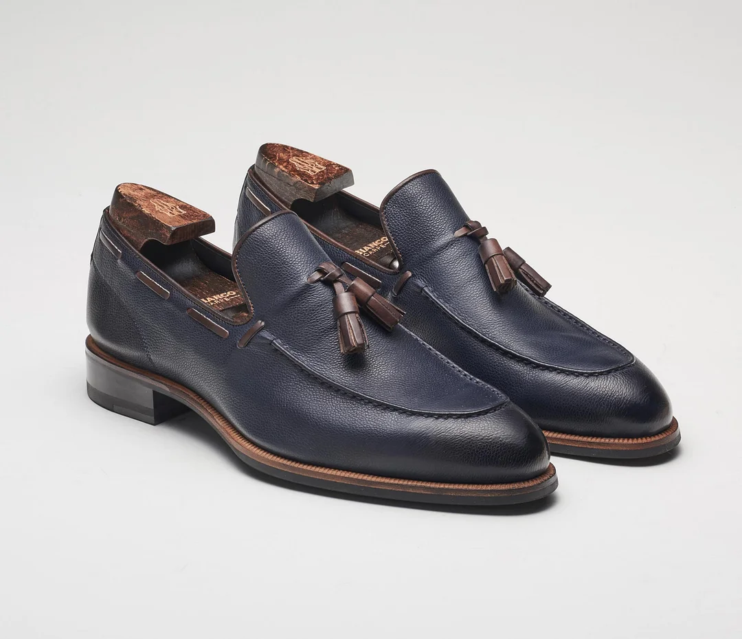 The Napoli Navy Men's Loafers w/ Tassels