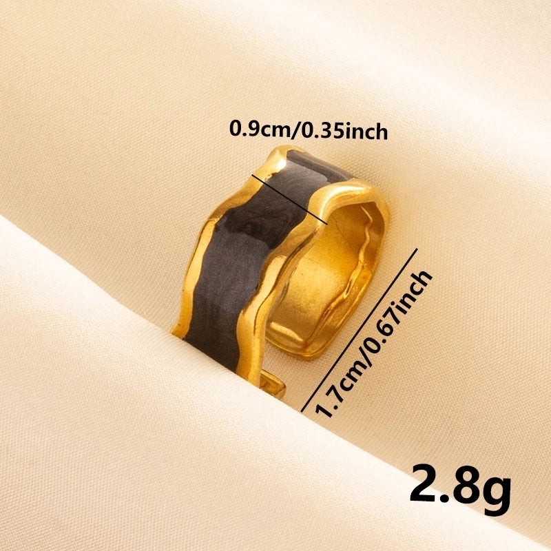 Basic Modern Style Classic Style Geometric 304 Stainless Steel Polishing Enamel Open Rings