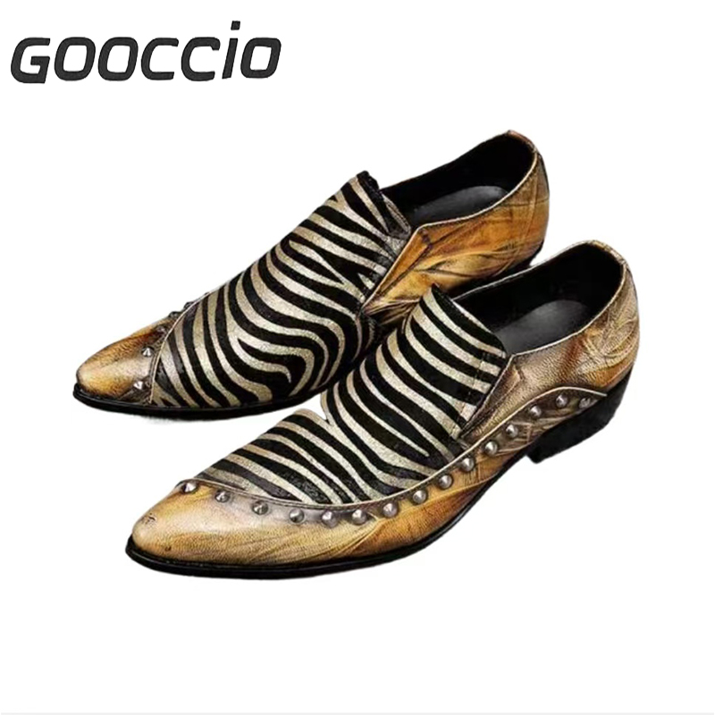 JAS180 Cowhide Pointed-Toe Fashion Dress Shoes/Loafers For Men  GOOCCIO   