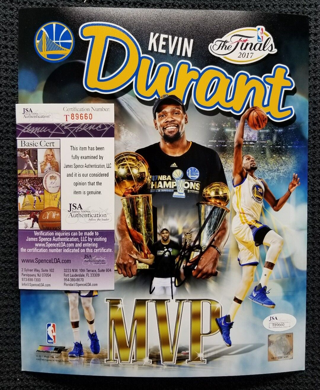 KEVIN DURANT Autographed GS Warriors 8x10 Photo Poster painting. BECKETT