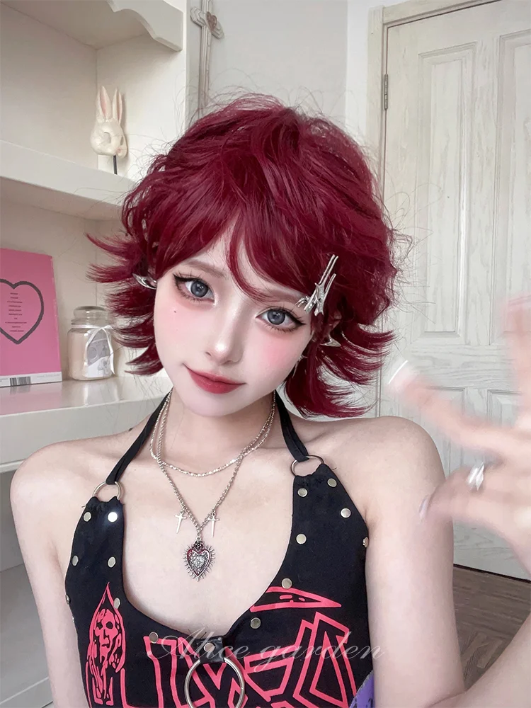 Casual Series Short Red Punk Wig