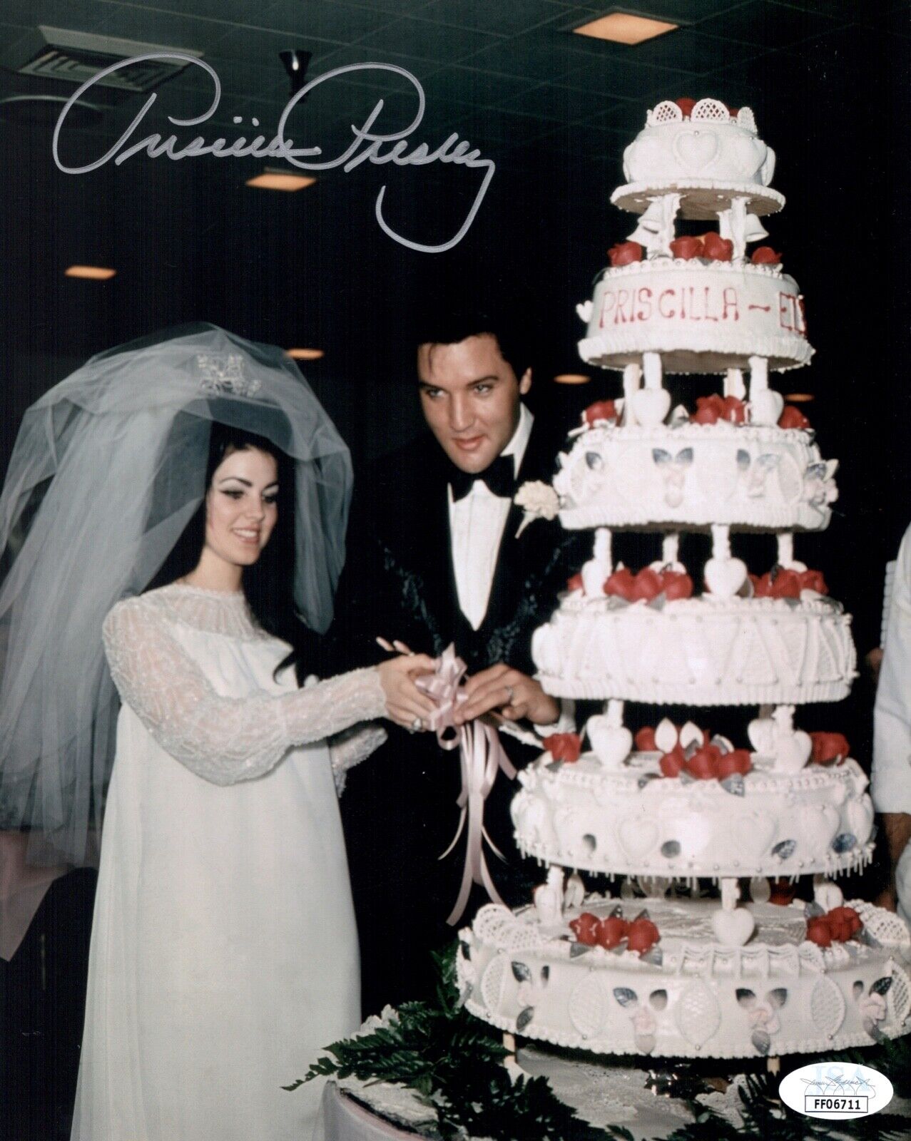 PRISCILLA PRESLEY Signed ELVIS 8x10 Photo Poster painting PRIVATE SIGNING Autograph JSA COA Cert