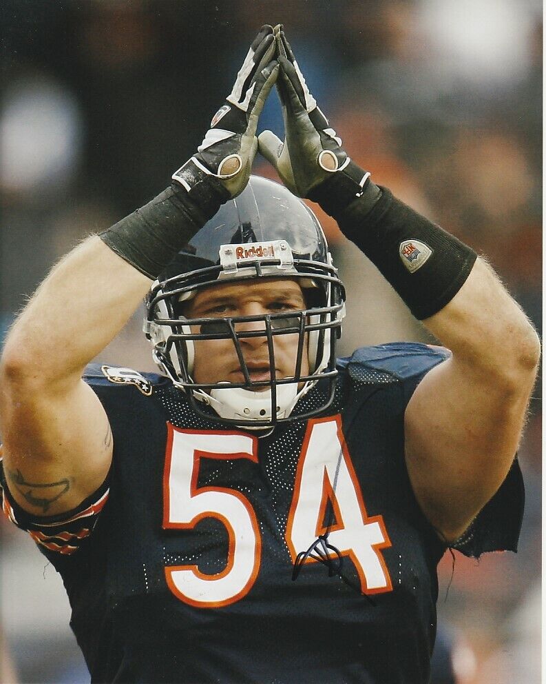 BRIAN URLACHER SIGNED CHICAGO BEARS FOOTBALL 8x10 Photo Poster painting #3 NFL EXACT PROOF!