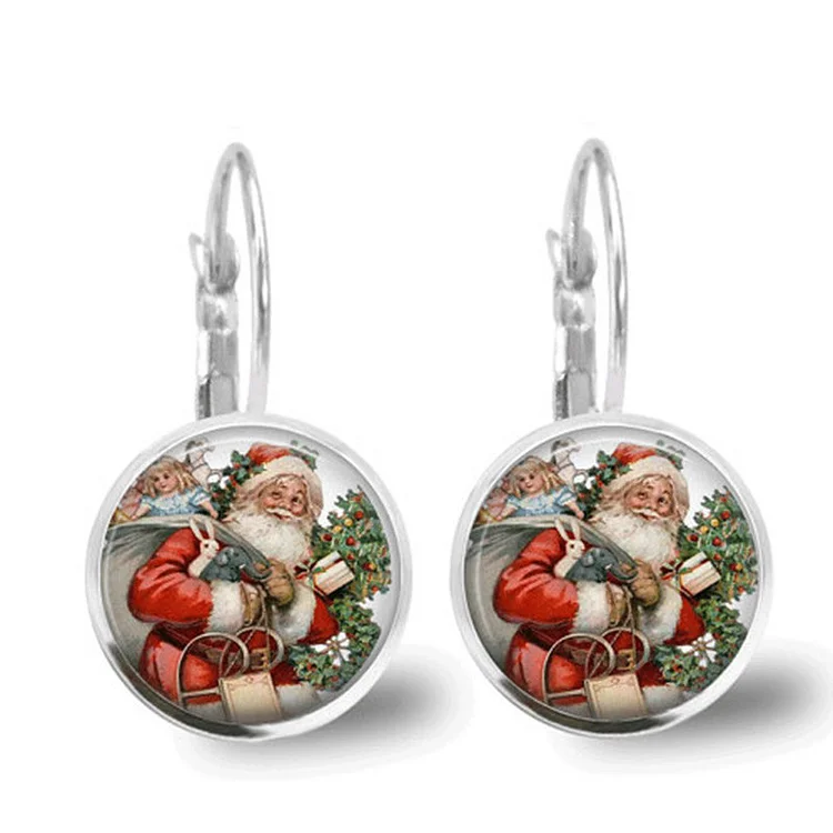 Stylish Vintage Santa Earrings