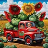 Diamond Painting-DIY Full Round Drill Farm Kids Car