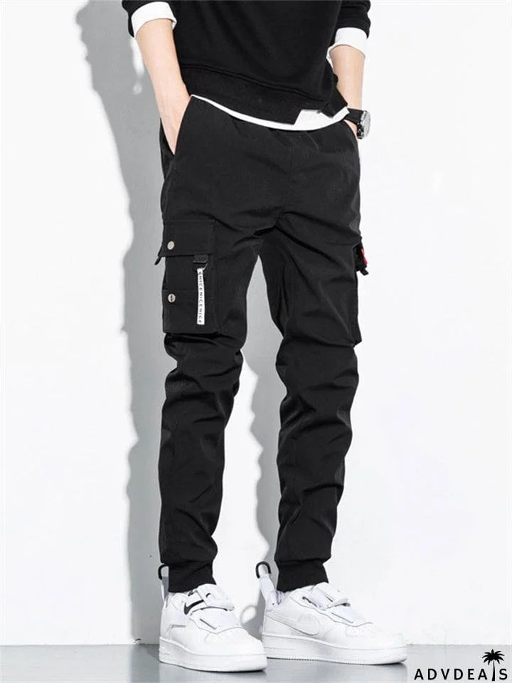 Men's Cool Trendy Multi Pockets Warm Drawstring Cargo Pants