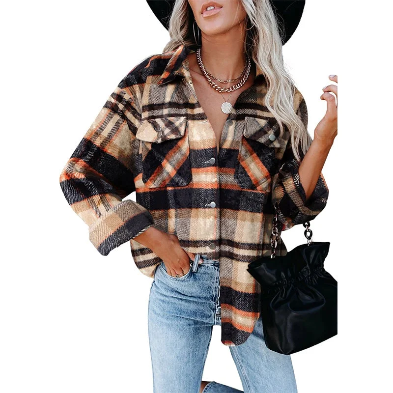 Plaid Shirt Jacket For Women
