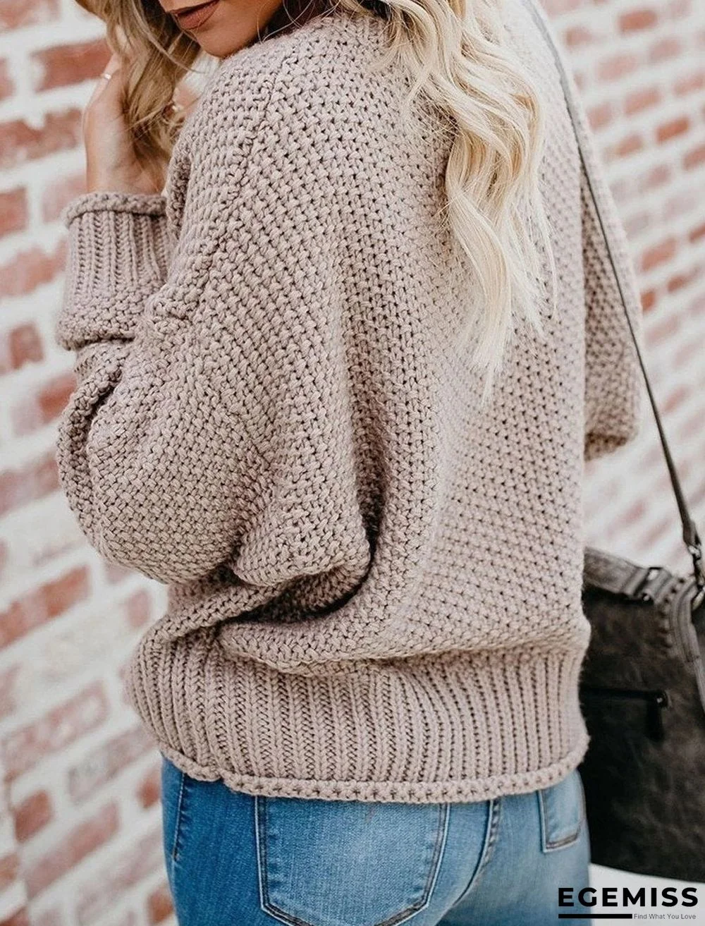 Autumn And Winter Loose Knit V-neck Pullover Sweater | EGEMISS