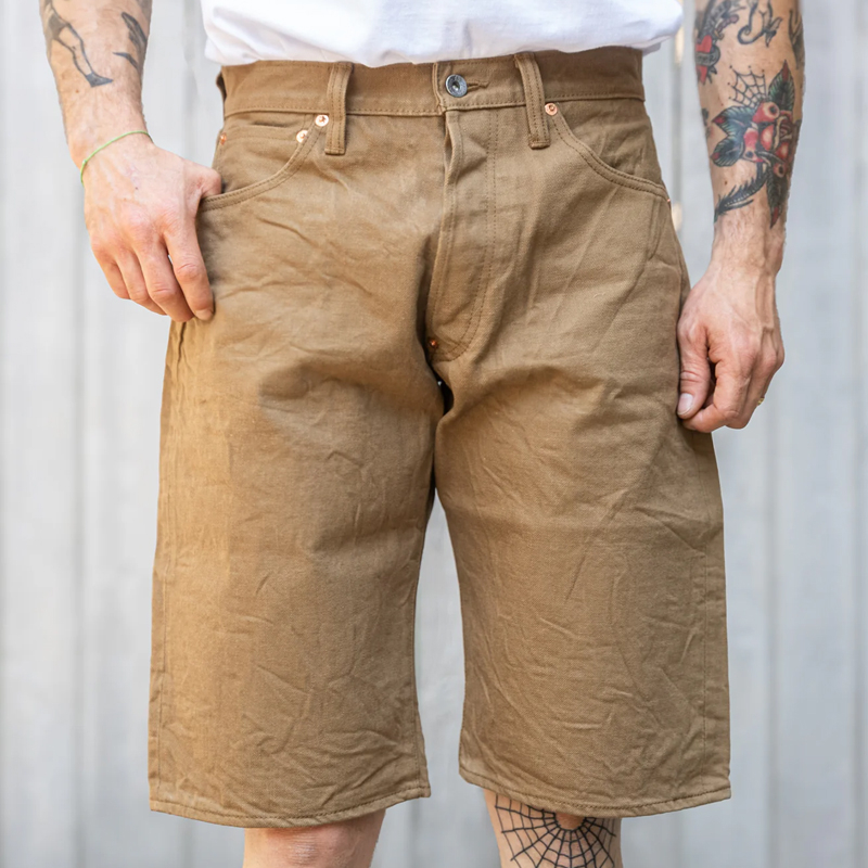 Men's Khaki 14oz Heavyweight Chambray Shorts