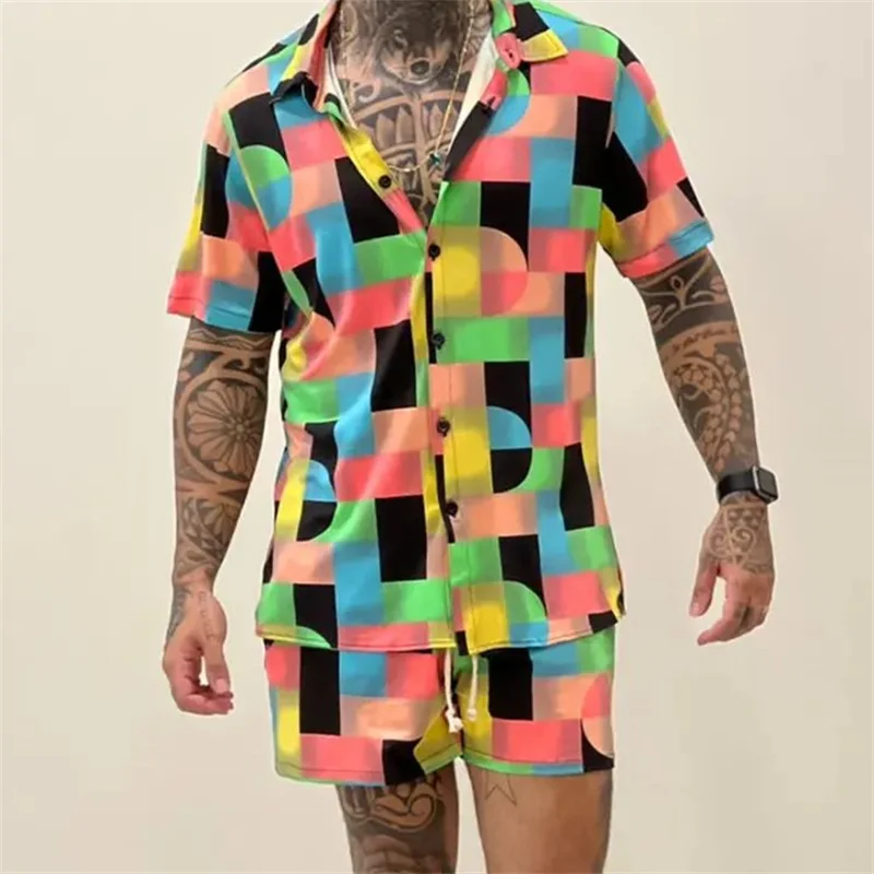 Men's Holiday Style Creative Print Suit