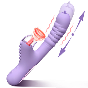 Small Dinosaur Vibrator - Multi-frequency Telescopic Tongue Sucking Clit Stimulation Vibrator