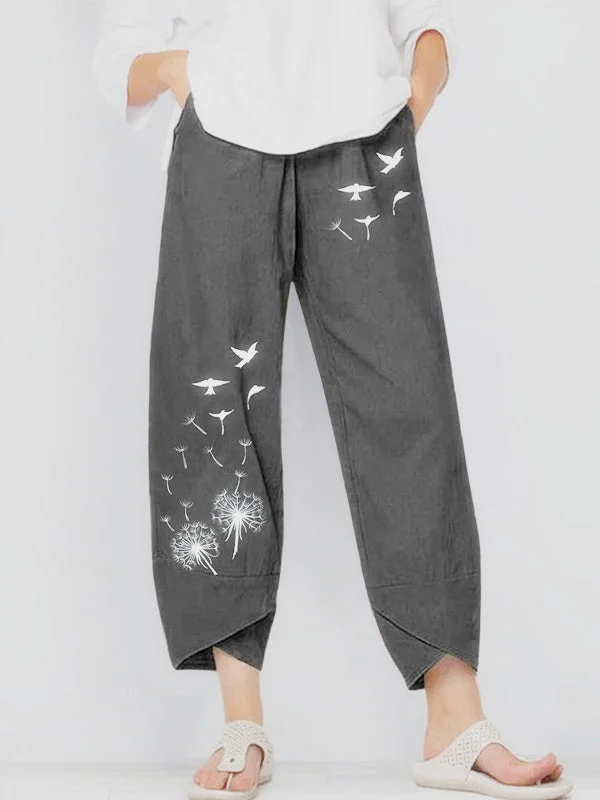 Women's Summer Casual Loose Graphic Printed Wide Leg Pants Casual Pants