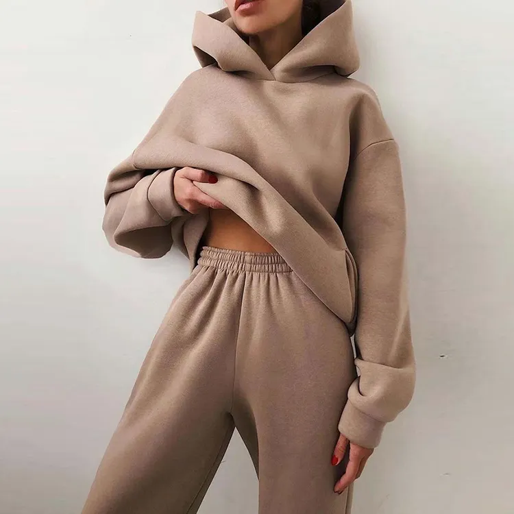 Nigikala Nigikala And Winter Women's Casual Fashion Thick Long-Sleeved Trousers Two Sets