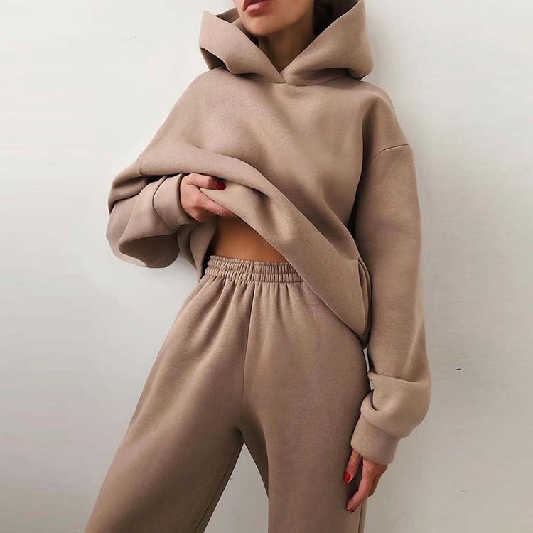 Casual Fashion Thickened Long Sleeve Two Piece Suit