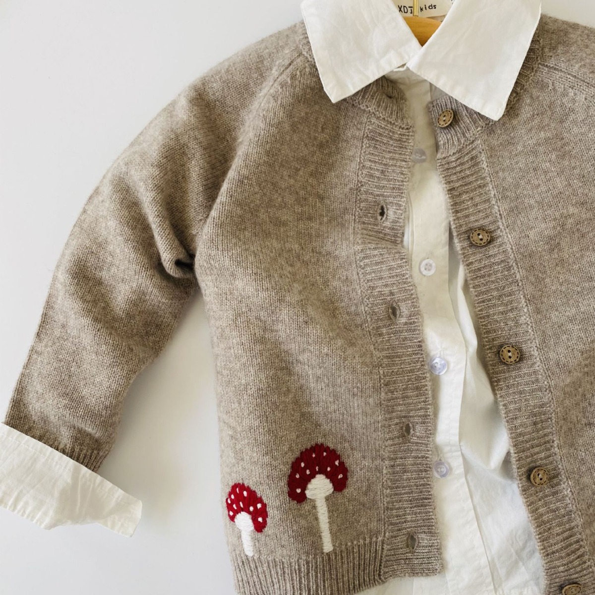 Cartoon Mushroom Pattern Kid's Cashmere Sweater REAL SILK LIFE