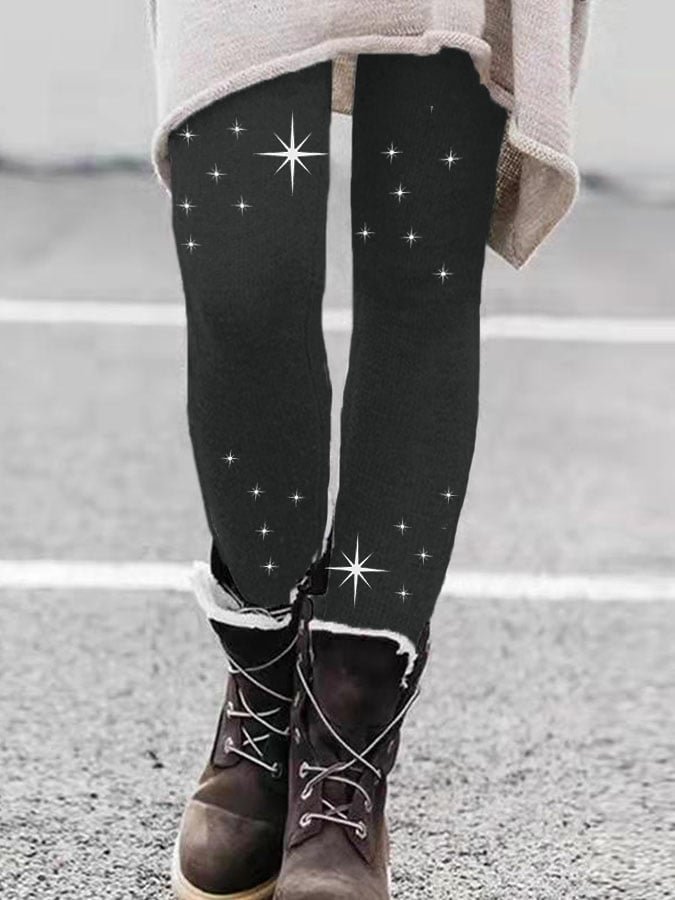 Women Merry Christmas Print Casual Leggings