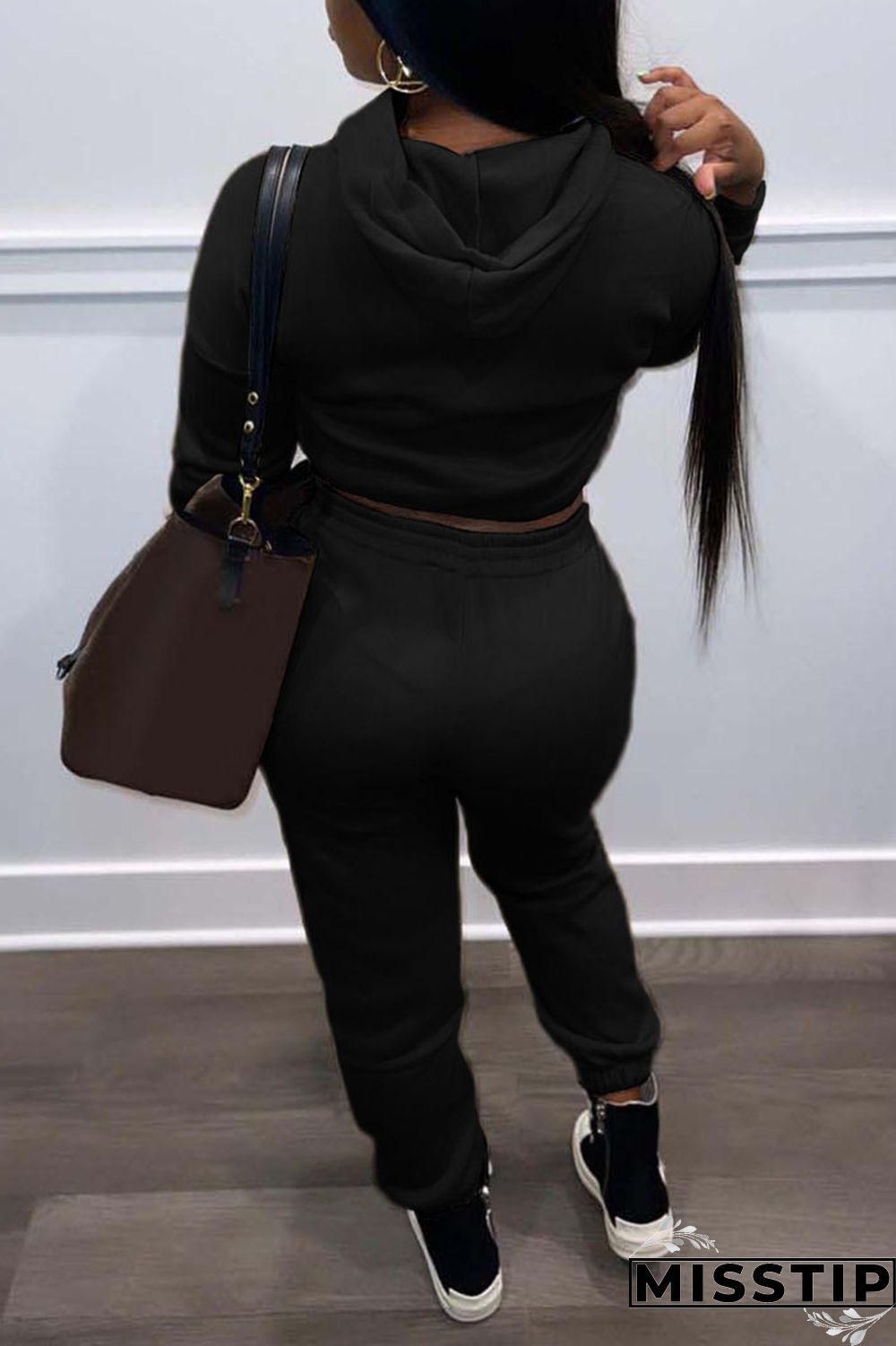 Apricot Casual Solid Patchwork Hooded Collar Long Sleeve Two Pieces