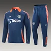 2024/2025 Manchester United Half-Pull Training Suit Royal Blue Football Shirt 1:1 Thai Quality