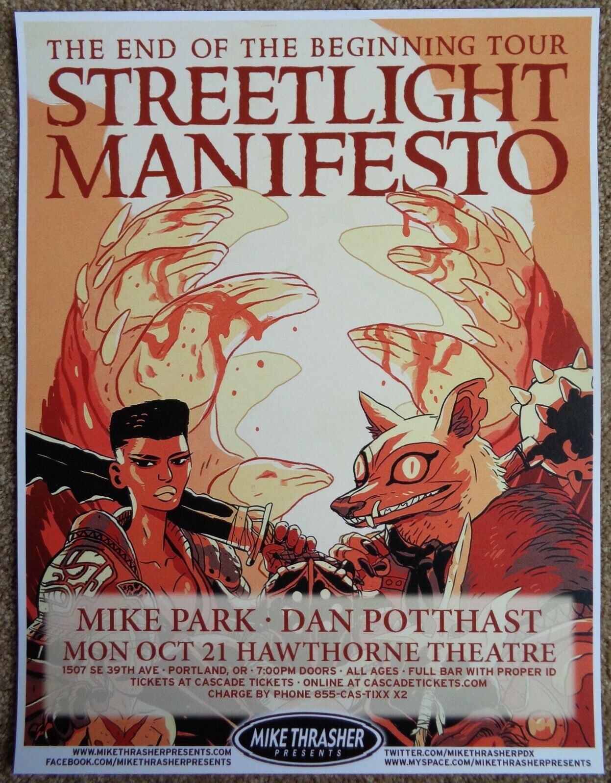 STREETLIGHT MANIFESTO 2013 Gig POSTER Portland Oregon Concert