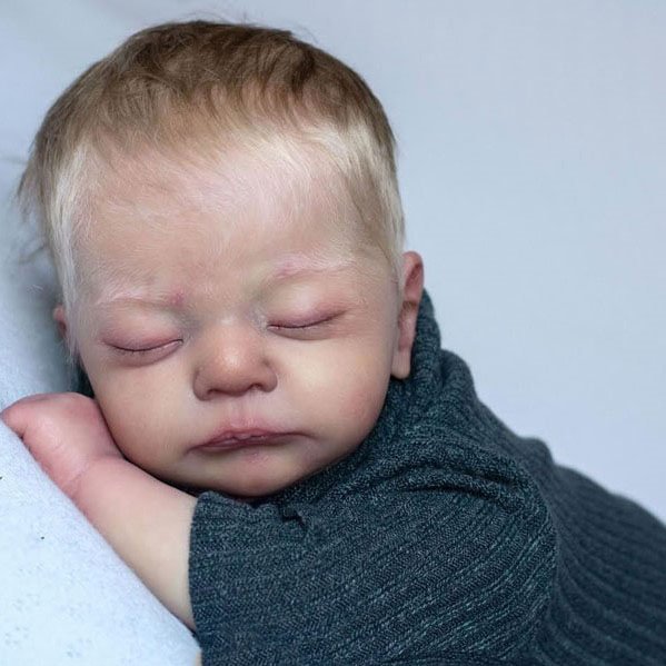 Cute Sleeping Reborn Boy Harold 17" Lifelike Soft Weighted Body Handmade Silicone Reborn Doll Set,Gift for Kids Rebornartdoll® Rebornartdoll®