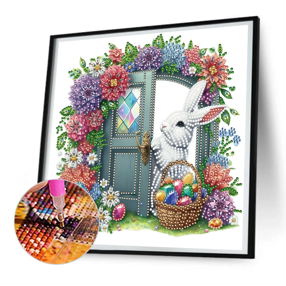 Diamond Painting - Partial Special Shaped Drill - Garden Rabbit(Canvas|30*30cm)