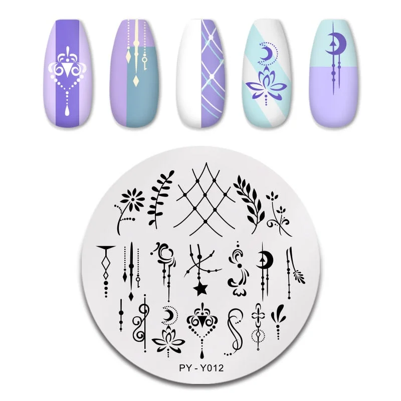 PICT YOU Square Lace Series Nail Stamping Plates Stencil Stainless Steel Tools Nail Art Stamp Design for DIY Image Plate-Nail Inspo