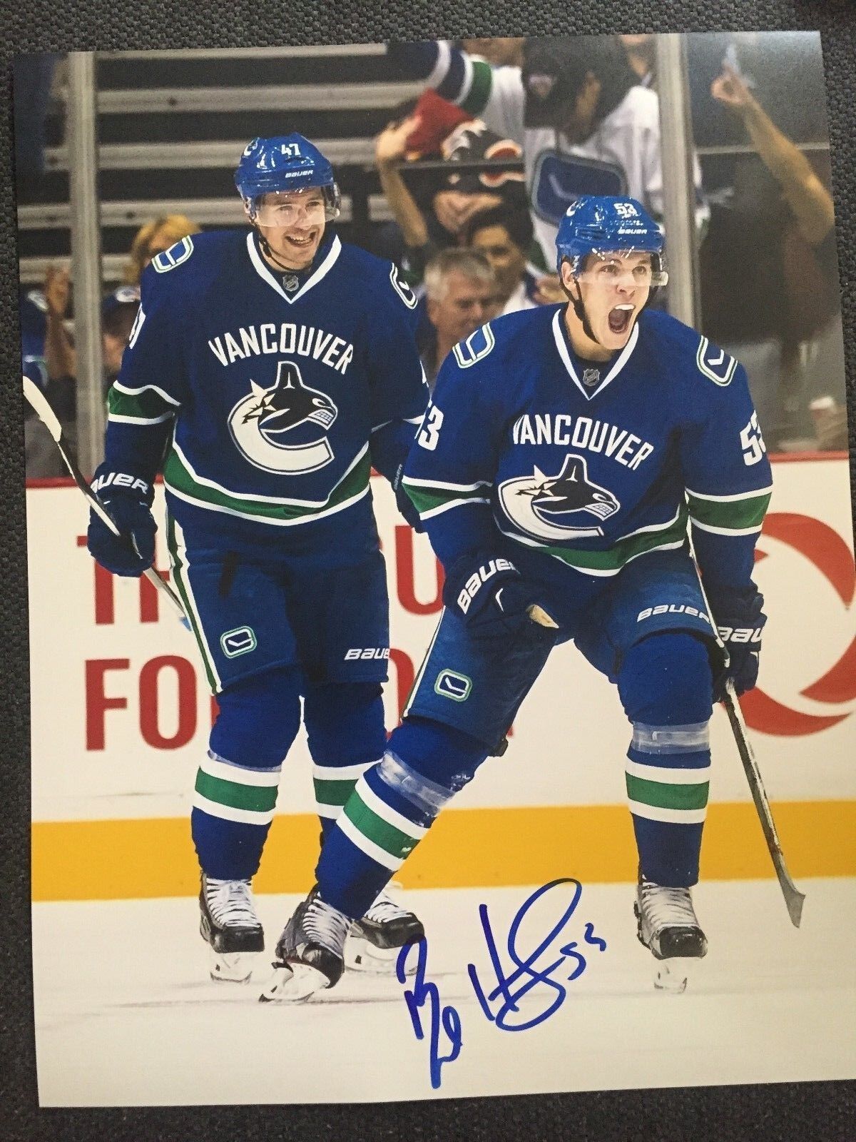 Vancouver Canucks Bo Horvat Signed Autographed 11x14 Photo Poster painting COA