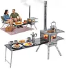 [US Local Warehouse] Camping Stove Wood Burning Tent Stove Portable Pellet Stoves with Chimney Pipe