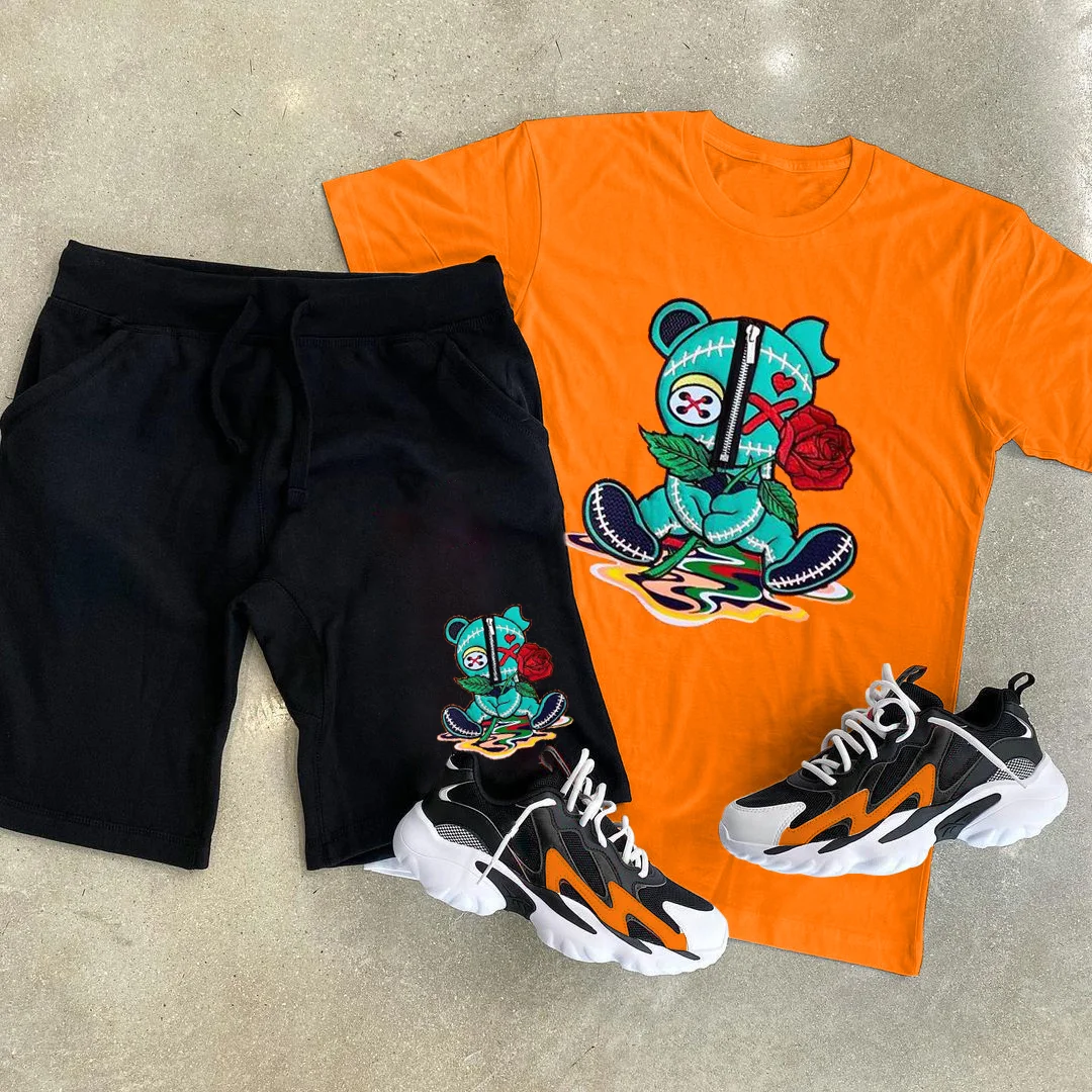 Street personality casual short-sleeved sports suit
