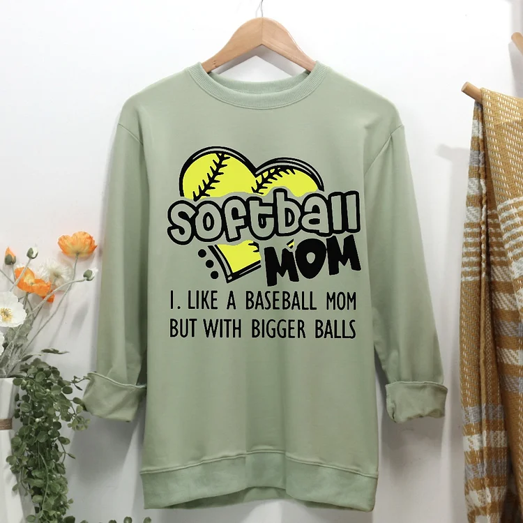 Softball Mom Women Casual Sweatshirt-Annaletters