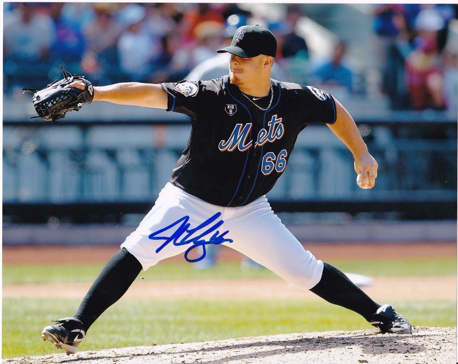 JOSH EDGIN NEW YORK METS ACTION SIGNED 8x10